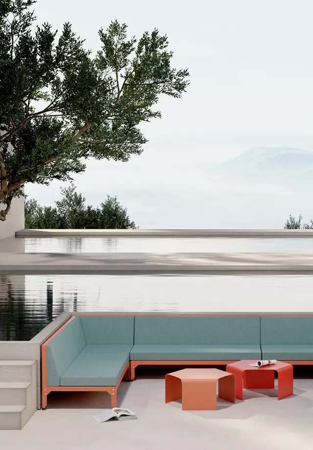 Structure en acier galvanisé permettant un usage indifférencié intérieur ou extérieur - Design Mobilier - Design Produit-Innovation-Design Industriel -Projet Demaneo - Agence de design industriel Lyon - Expert design industriel senior France